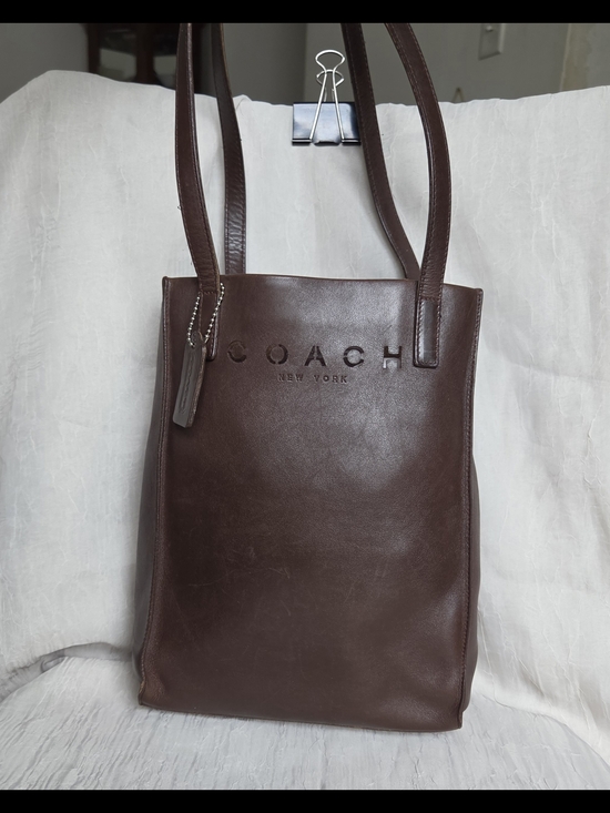Coach Handbags - RARE Coach Vintage Leather Cut-Out Tote Bucket Handbag